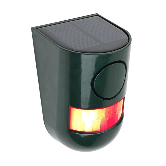 Solar Powered 129dB Alarm with Motion Detection Sound Light for Farm Outdoor Security 125 Degree Sensing Angle All Weather Design