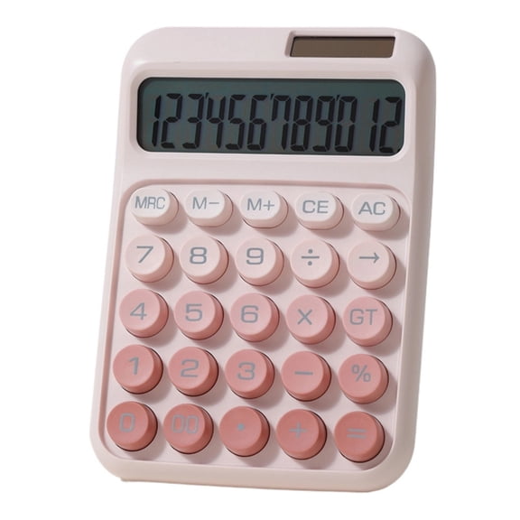 Solar Powered 12Digit Portable Calculator Vibrantly Color Design Responsive Button Compactly for School Work