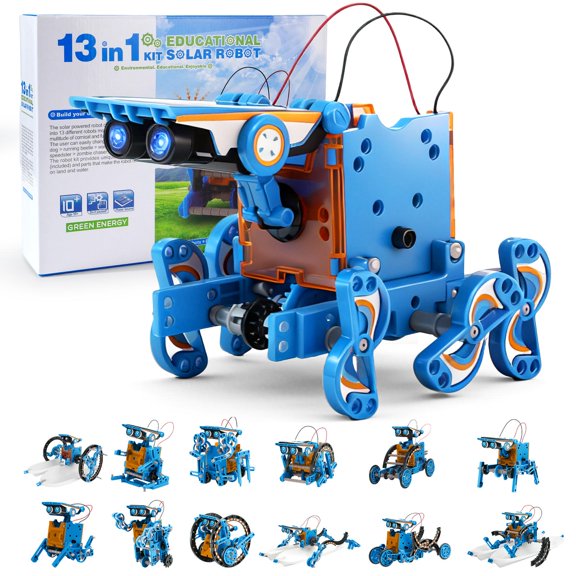Solar Powered 13-in-1 Robot Kit Hands-On STEM Engineering Toy