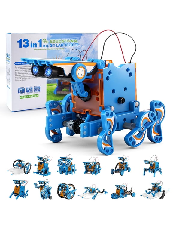 Solar Powered 13-in-1 Robot Kit Hands-On STEM Engineering Toy