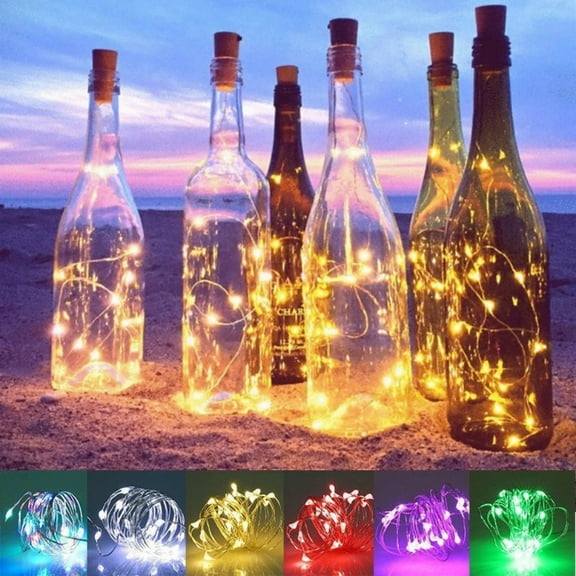 Solar Powered 20 LEDs Wine Bottle Lights with Cork String Light for Patio Garden Wedding Party Halloween Christmas Tent RV Bedroom Cafe Shop Bistro Market