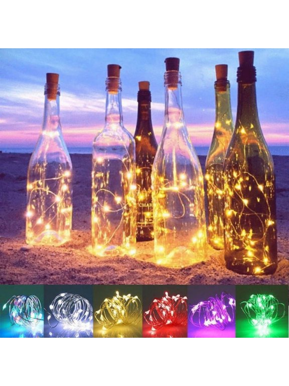 Solar Powered 20 LEDs Wine Bottle Lights with Cork Fairy String Light for DIY Party Halloween Christmas Wedding Decoration