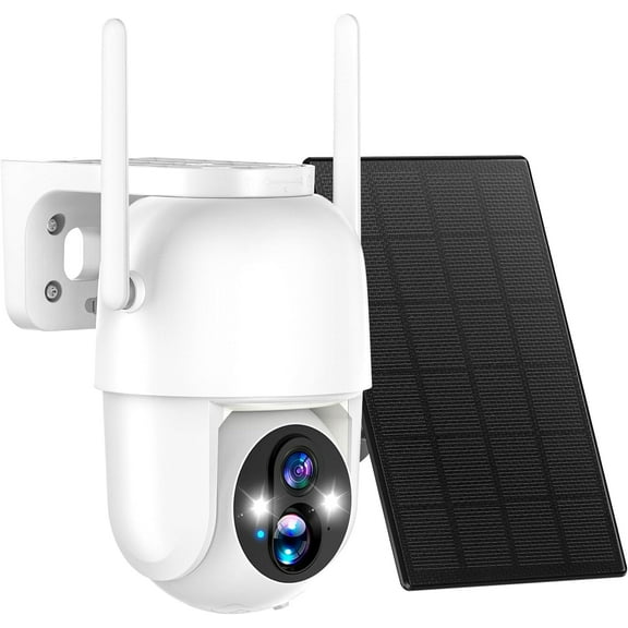 Solar-Powered 2K Security Camera - Wireless, Full 355 PTZ, IP65, Color Night Vision, PIR Alert, Two-Way Talk, Privacy-Protected