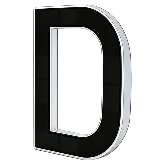 Solar Powered Address Sign, 4 In, House Number Plaque, Black Wall Decor, Led, Silver Edging, 1 Pc, Outdoor Curb Marking, Plaque