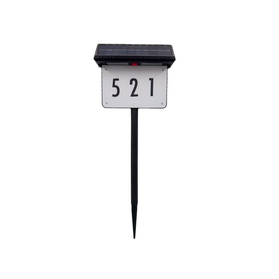 Solar Powered Address Sign Light, 3 Color Changing Mode with Remote Control, IP65 Waterproof Fixture for Yard Driveway, Garden Border, Outdoor Wall Display and Courtyard Night Lighting
