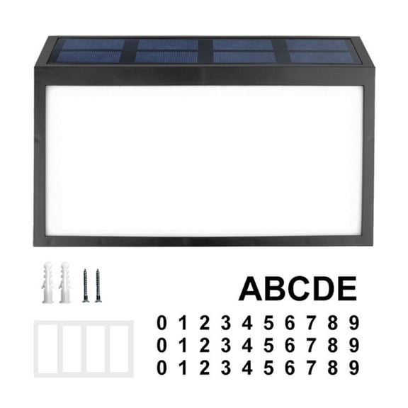 Solar Powered Address Sign Outdoor Waterproof LED Address Sign Lamp Solar House Number Light Outdoor Address Number