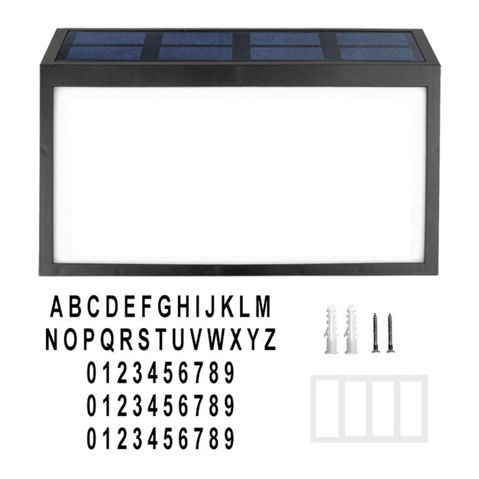Solar Powered Address Sign Solar House Number Light Outdoor Waterproof LED Address Sign Lamp for Mailbox Street Yard