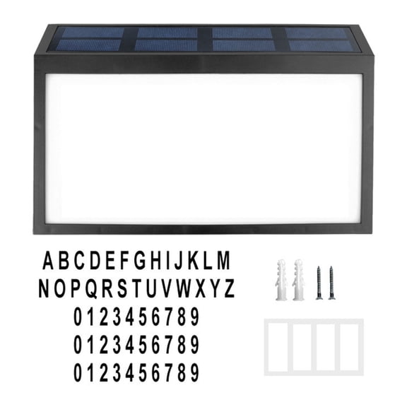 Solar Powered Address Sign Solar House Number Light Outdoor Waterproof LED Address Sign Lamp for Mailbox Street Yard
