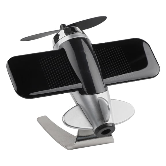 Solar Powered Airplane Car Air Freshener, Creative Rotating Aircraft Perfume Diffuser for Auto Interior Dashboard Desktop Ornament, Eco- Fragrance Dispenser with Plant Extract Tablets(black)