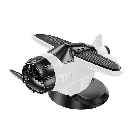 Solar Powered Airplane Car Dashboard Decor - Dynamic Tilting & Rotating Motion, Quiet Spinning Propeller, No Battery Needed, Easy Install Suction Cup Base, Fun Gift for Racing Fans & Klds