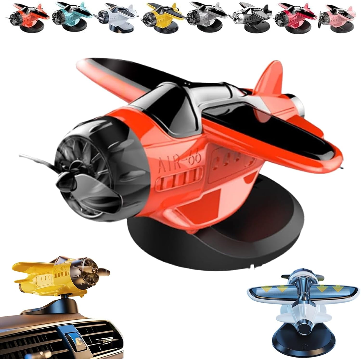 Solar Powered Rotating Aircraft Desktop Decoration Interior Car Childrens Birthdaygifta 87419480 - View #2