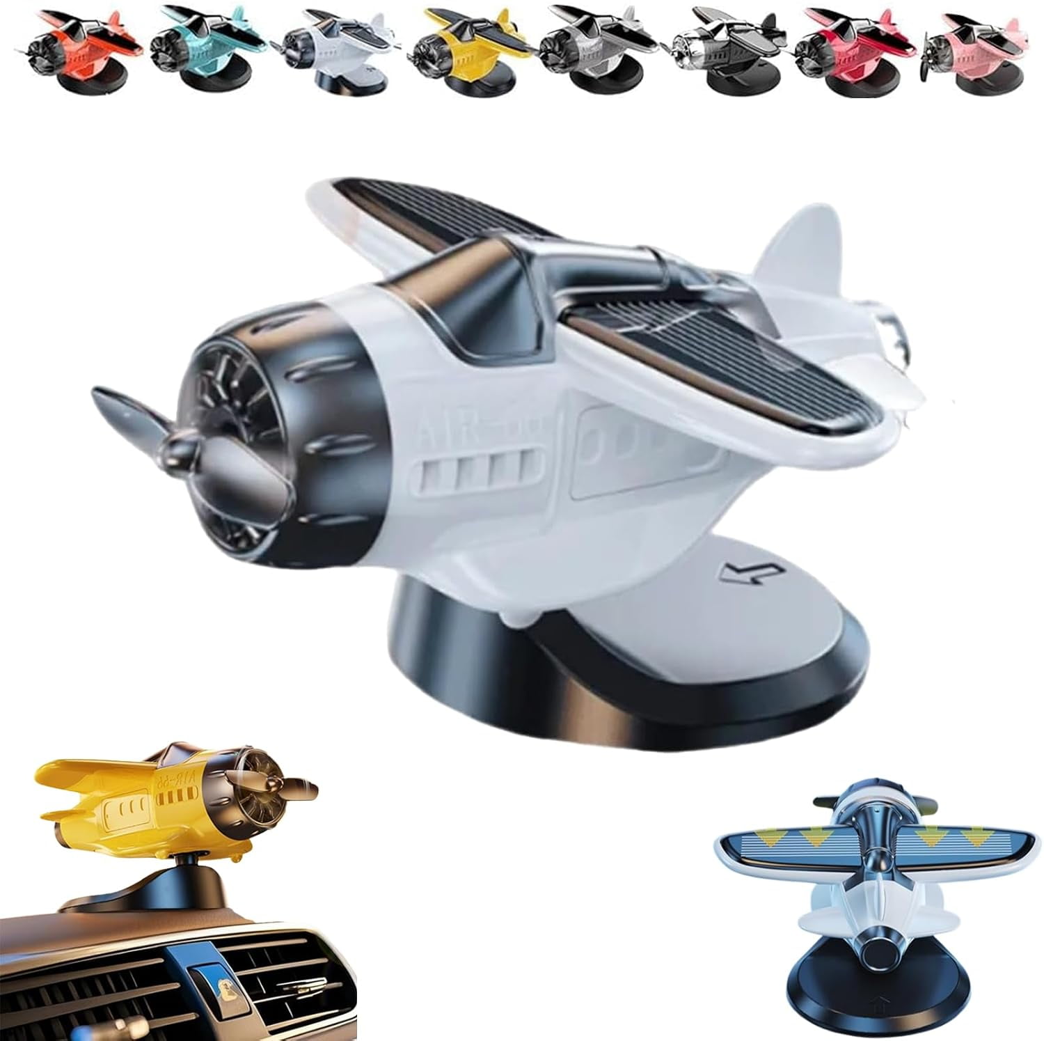 Solar Powered Rotating Aircraft Desktop Decoration Interior Car Childrens Birthdaygifta 87419480 - View #3