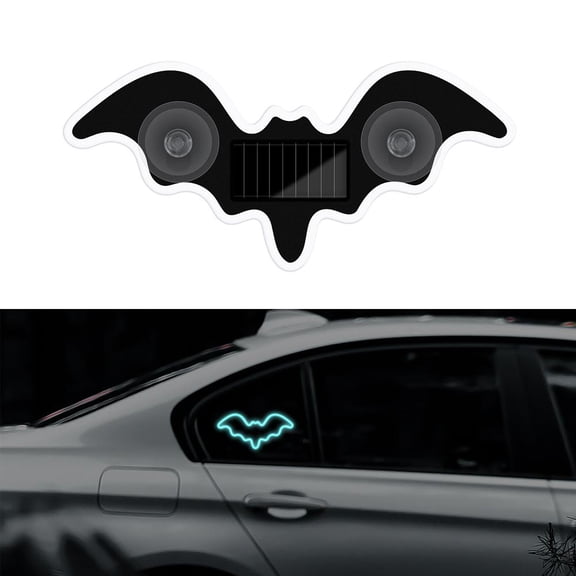 Solar Powered Ambient Light for Car, Bat Shaped Led Wireless Neon Ambient Lamp for Rear & Side Window, Romantic Gifts for Couples,Valentines, Anniversary, Date Night,halloween Party Window