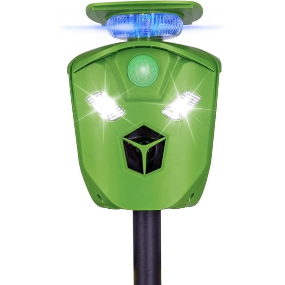 Solar Powered Animal Deterrent 360 Degree Ultrasonic Squirrel Repeller Smart Scarecrow Outdoor Deer Dog Cat Repellent Device Waterproof