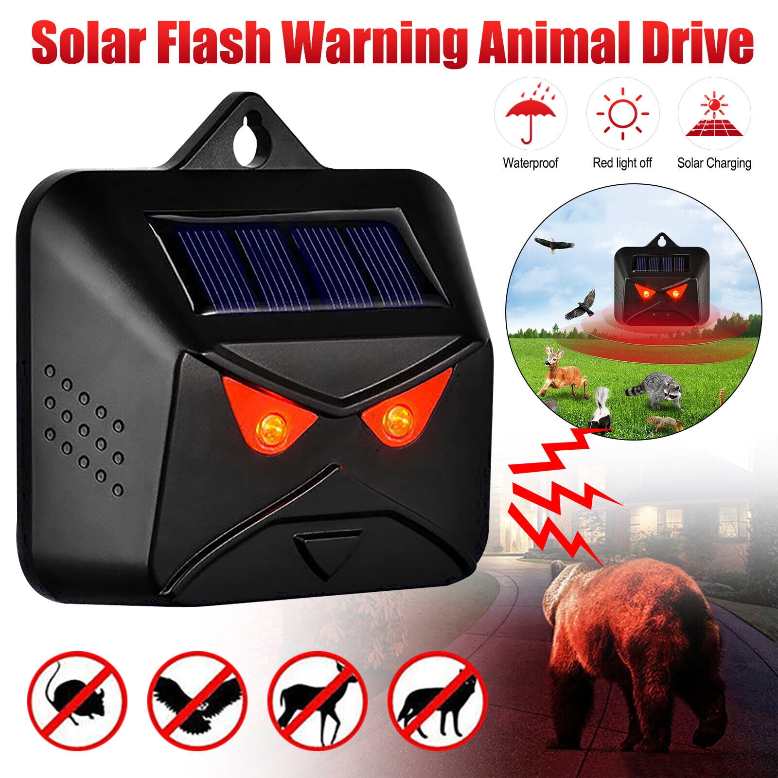 Solar Powered Animal Repeller, Predator Eye Animal Deterrent Devices