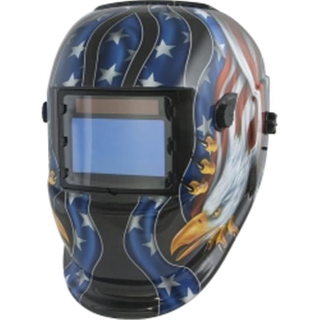 Solar Powered Auto Darkening Welding Helmet with American Eagle Graphics