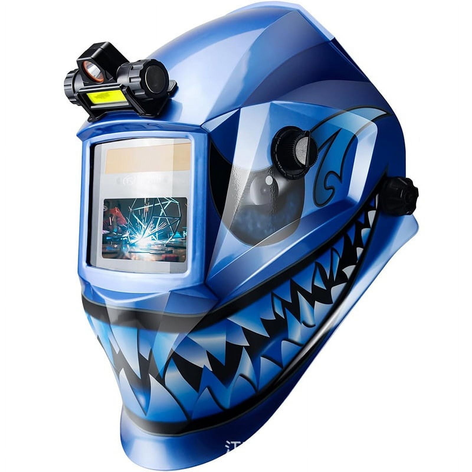 Solar Powered Auto Darkening Welding Helmet with True Color View for Welders and Industrial Safety Face Shield