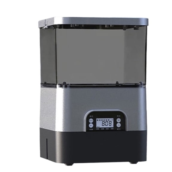 Solar Powered Automatic Fish Feeder 4L/10L Large Capacity Outdoor Fish Pond - SILVER_10L