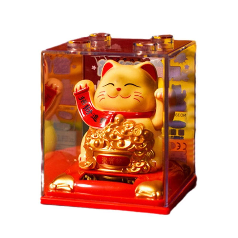 Solar-Powered Automatic Hand-Shaking Fortune Cat Ornament in Various ...