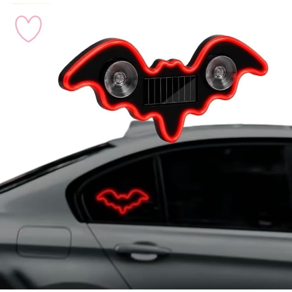 Solar Powered Bat Night Car Light Cool Glow Projection for Vehicles USB Sun Charging LED Nighttime Decor Ambient Devil Eyes Shapesignal Projector Wireless Auto Lamp Gadget Gift Mens(Red,1PC)