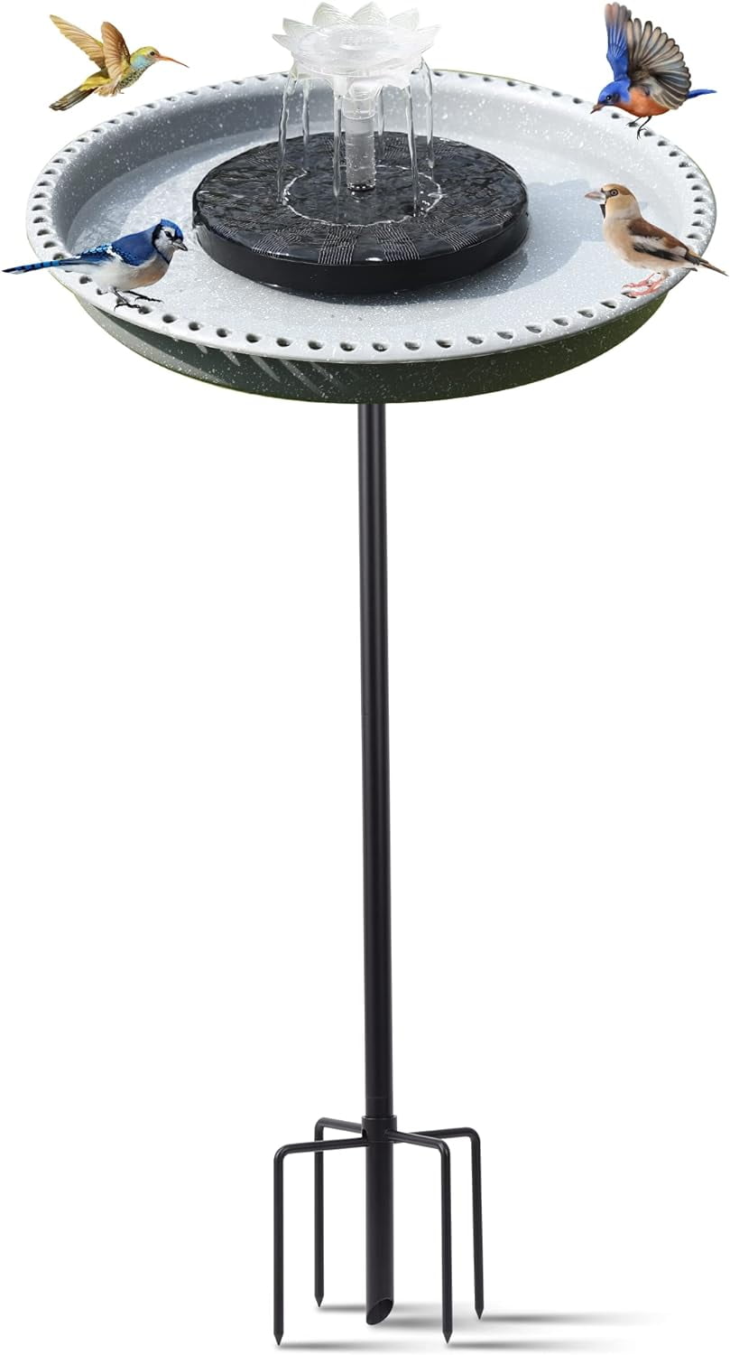 Solar Powered Bird Bath Fountains for Hummingbirds,Stable Stylish