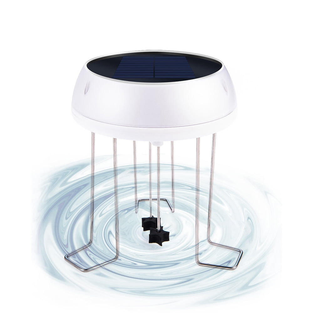 SolarPowered Bird Bath Water Wiggler with Battery Backup Solar Water