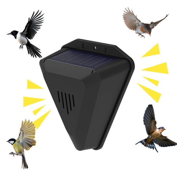 Solar Powered Bird Repeller, Waterproof Outdoor Bird Deterrent with Timer, Animal Repellent for Orchard and Crop Protection