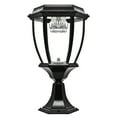 thumbnail image 1 of Solar Powered Black Outdoor Pier Mounted Aluminum & Glass Post Light, 1 of 8