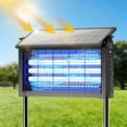 thumbnail image 1 of Solar-Powered Bug Zapper, 4200V Electric Insect Trap with 395nm Light Tube, 3000mAh Battery, IPX67 Waterproof, for Patio, Garden, Backyard and Indoor Use (50*24.5CM), 1 of 7