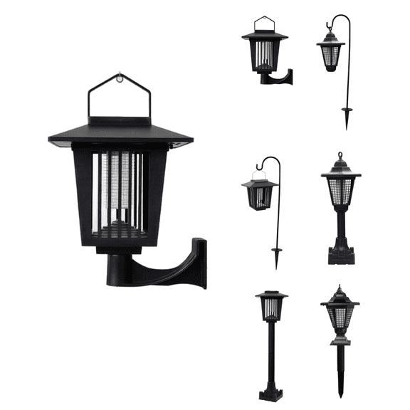 Solar Powered Bug Zapper, Outdoor Solar Powered Mosquito Zapper Killer Lamp Fly Zapper Repellent Lighting Stake Landscape Fixture for Eradicating Mosquito Gnat Fly C