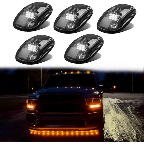 Solar Powered Cab Lights,5PCS wired Solar-Powered Truck Cab LED Lights, Roof Lights