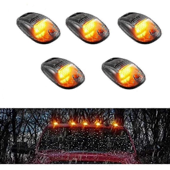 Solar Powered Cab Lights For Truck, 5pcs Led Cab Lights, Led Cab Roof Running Top Marker Lights, Wireless Cab Roof Running Lights