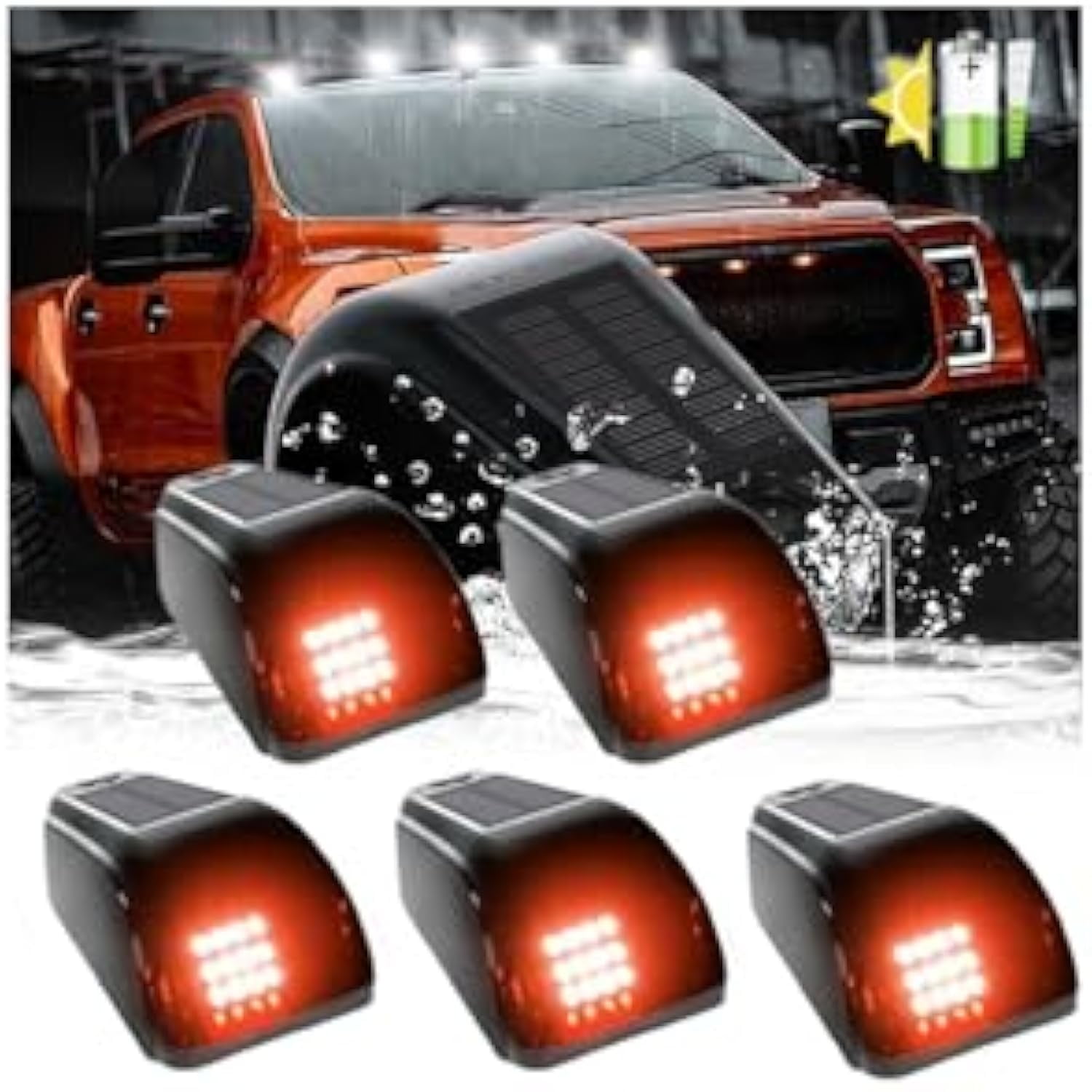 Solar Powered Cab Lights IP68 Waterproof Solar Wireless Cab Lights For ...