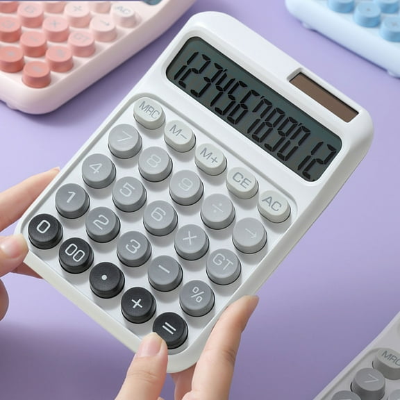 Solar Powered Calculator with 7 Cell Battery | Portable Desktop Calculator for Students & Office | Large Button Math Tool for Home, School & Store Use | ABS Plastic with Anti-Slip Pad & Auto Shutoff