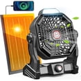 thumbnail image 1 of Solar Powered Fan,【Max 40H Runtime】Rechargeable Solar Camping Fans & Led Lantern,8-inch Portable Fan with Solar Panel,Battery Operated Powered Outdoor Tent Fans for Camping Essentials Accessories, 1 of 8