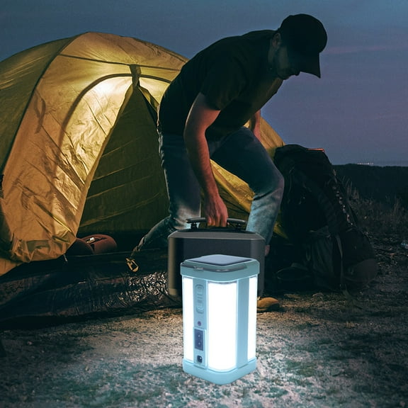 Solar-Powered Camping Lantern, 360° LED Tent Light with 640LM Brightness, 2500mAh Lead-Acid Battery, Dual-Brightness Adjustable Outdoor Emergency Light