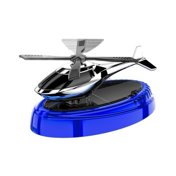 Solar Powered Car Air Freshener Rotating Aromatherapy Diffuser with Airplane Design for Auto Interior Dashboard Decor Vent Clip(Blue)