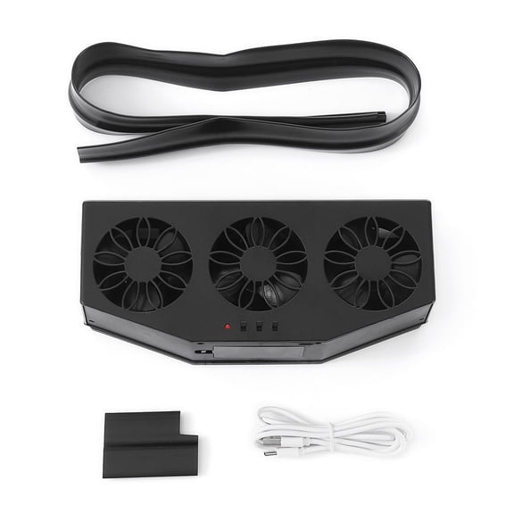 Solar Powered Car Exhaust Fan Adjustable Panel High Speed Ventilation Cooler Dual Mode Battery Auto Interior Air Circulation Lightweight Compact ABS Manual Control(Black Solar)