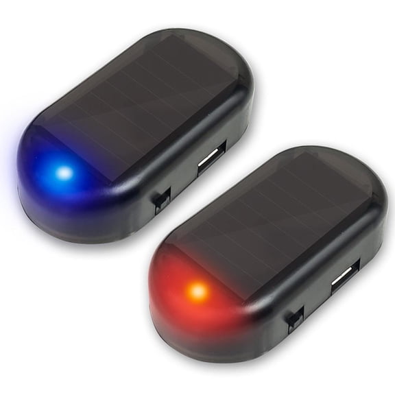 Solar Powered Car Fake Alarm Light, LED Simulated Security Warning Light, Flashing Anti-Theft Interior Marker Lamp