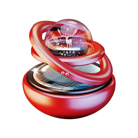 Solar Powered Car Freshener Rotating Interstellar Ball Double Floating Decor Auto Scent Spinner Galaxy Themed Levitating Vehicle Fragrance Cosmic Eco Friendly Aromatherapy