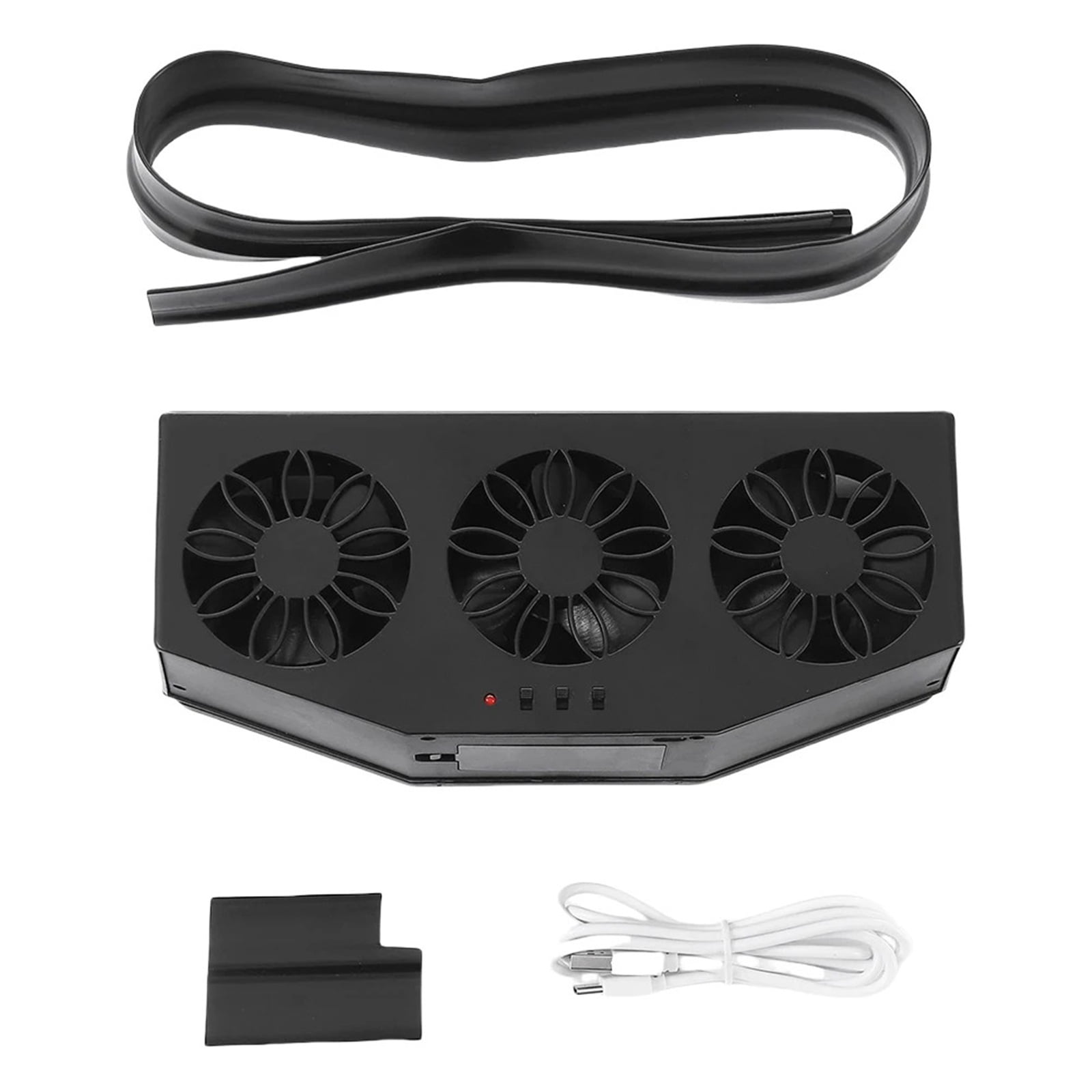 Solar Powered Car Radiator Cooling Fan With 3 Air Outlets Car Window ...