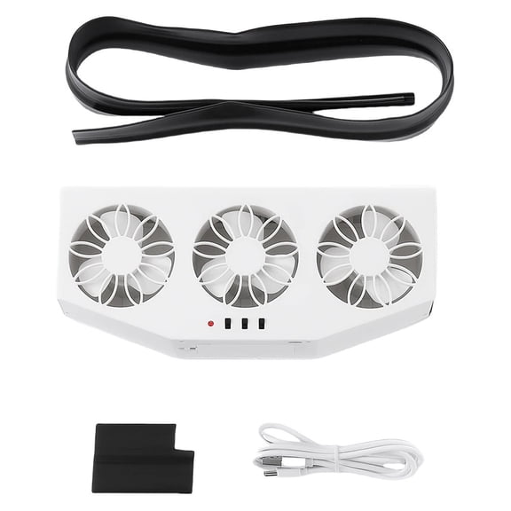 Solar Powered Car Radiator Cooling Fan With 3 Air Outlets Car Window Air Vent Fan USB Powered Auto Ventilation Fan For All Cars ,Easy Installation