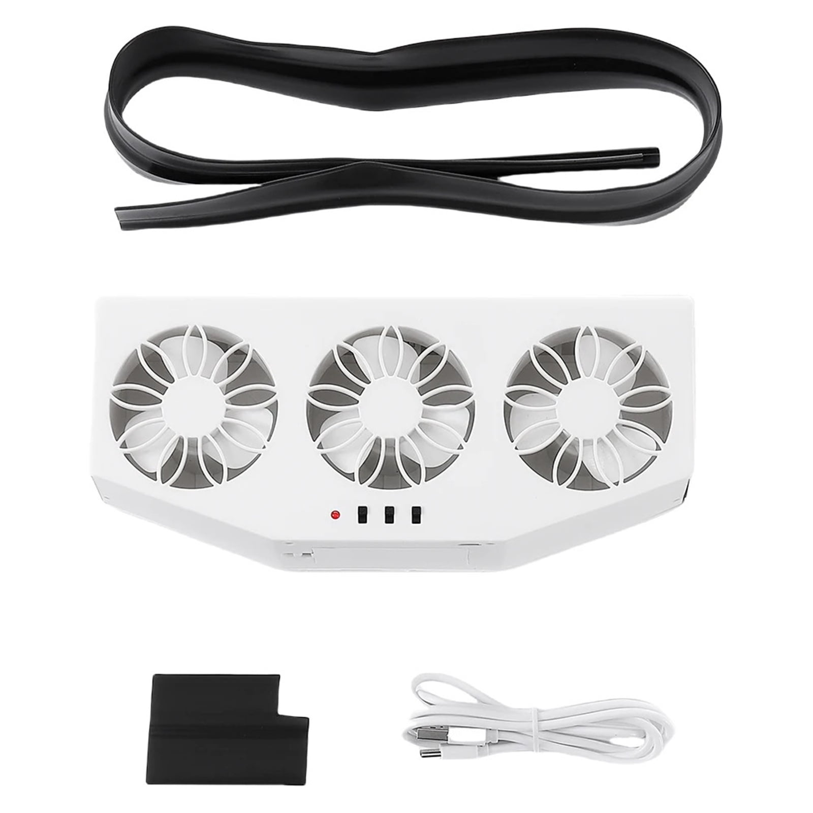 Solar Powered Car Radiator Cooling Fan With 3 Air Outlets Car Window ...