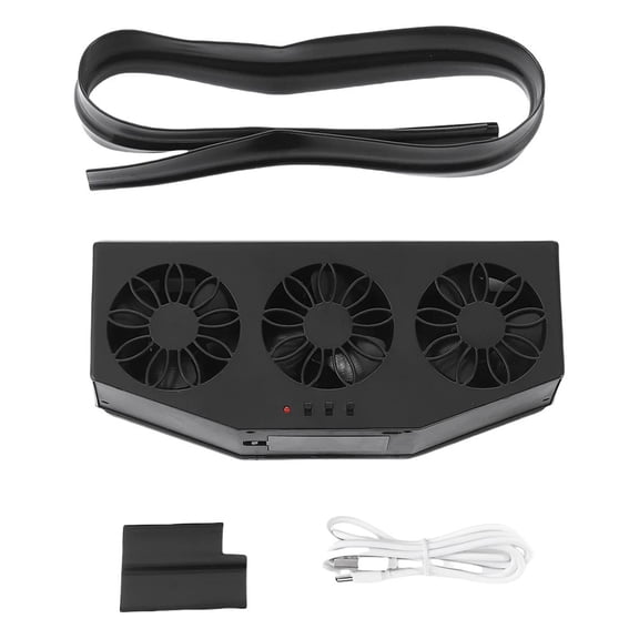 Solar Powered Car Radiator Cooling Fan With 3 Air Outlets Car Window Air Vent Fan USB Powered Auto Ventilation Fan For All Cars
