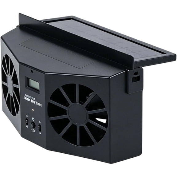 Solar-Powered Car Ventilator Fan - Solar-Powered Car Window Exhaust Fan with Fast Odor Removal and Quiet Operation, 4500 RPM, Air Vent Radiator Solar Energy for Vehicle Ventilation (Black)