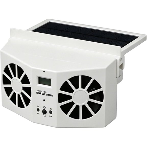 Solar-Powered Car Ventilator Fan - Solar-Powered Car Window Exhaust Fan with Fast Odor Removal and Quiet Operation, 4500 RPM, Air Vent Radiator Solar Energy for Vehicle Ventilation (White)