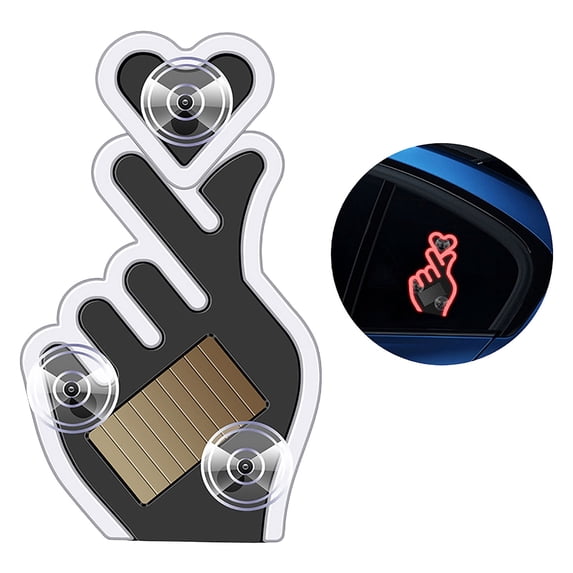 Solar-Powered Car Window Heart LED Light - Wireless Auto Interior Ambient Lighting with USB Charging for Vehicles, Bedrooms and Decoration
