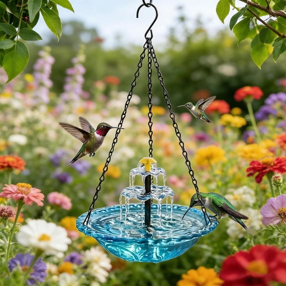Solar Powered Cascading Birdbath with Water Fountain Ideal for Outdoor Bird Watching and Decor