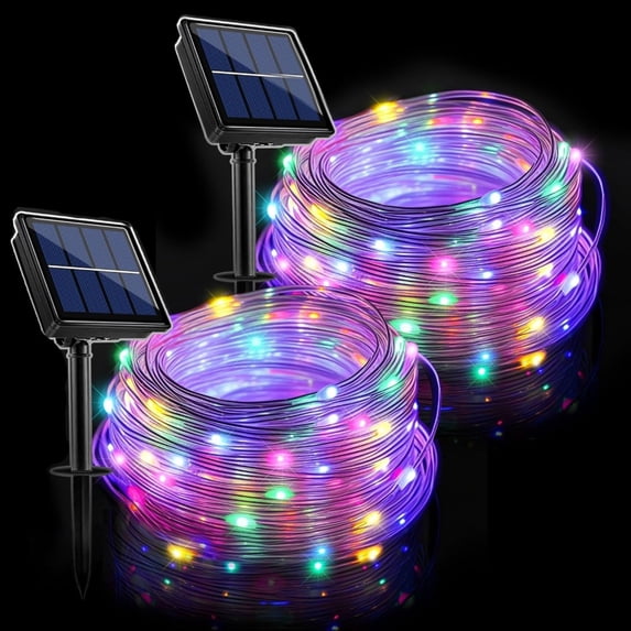 Solar Powered Christmas Decorative String Lights, 50/100/200 LEDs, 8 Lighting Modes, Outdoor Waterproof Strip Lights for Garden Tree Wedding Bar Cafe Hotel Shop