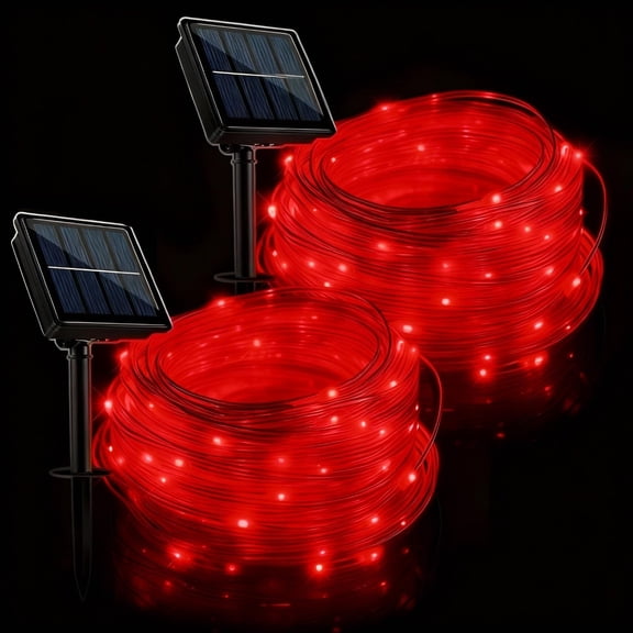 Solar Powered Christmas Decorative String Lights, 50/100/200 LEDs, 8 Lighting Modes, Outdoor Waterproof Strip Lights for Garden Tree Wedding Bar Cafe Hotel Shop